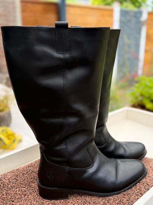 Leren laarzen XL schacht mt.44 bijna nieuw!, Kleding | Dames, Schoenen, Zo goed als nieuw, Hoge laarzen, Zwart, Ophalen of Verzenden