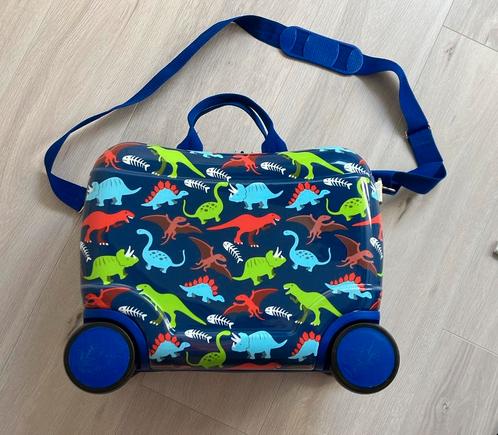 Kinder reiskoffer wieltjes koffer trolley dinosaurussen, Sieraden, Tassen en Uiterlijk, Koffers, Zo goed als nieuw, Hard kunststof