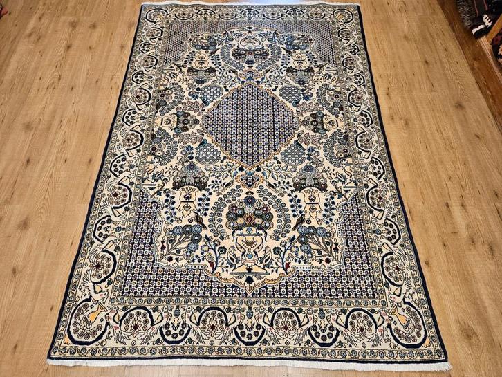 Handgeknoopt perzisch tapijt ghom met zijde 217x145, Huis en Inrichting, Stoffering | Tapijten en Kleden, Gebruikt, 150 tot 200 cm