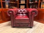 Chesterfield oxblood fauteuils, Huis en Inrichting, 100 tot 125 cm, Gebruikt, Leer, Ophalen of Verzenden