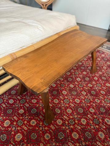 bank massief hout boomstamtafel jaren 70 boomstamblad beschikbaar voor biedingen