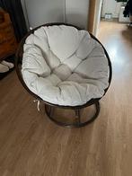 Rotan Papasan Stoel met Kussen, Huis en Inrichting, Ophalen, Wit, Riet of Rotan, Zo goed als nieuw