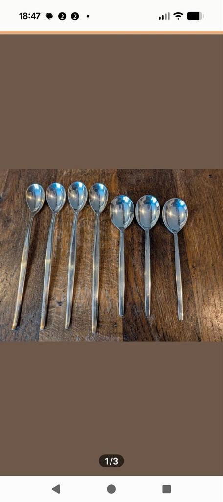 verzilverde lepeltjes in verschillende maten, Huis en Inrichting, Keuken | Bestek, Zo goed als nieuw, Overige materialen, Vaatwasserbestendig