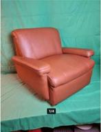 vintage fauteuil leder 70er jaren, Verzamelen, Retro, Huis en Inrichting, Ophalen