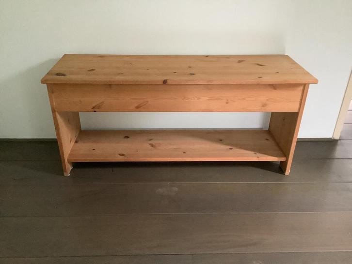 Houten halbankje / schoenenrek met opberg ruimte hal bankje, Huis en Inrichting, Kasten | Schoenenrekken, Ophalen