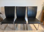 Xx zo goed als nieuw leder stoelen xxx, Huis en Inrichting, Stoelen, Ophalen, Zo goed als nieuw, Zwart