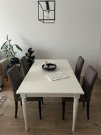 Ikea Ingatorp Table & Brown/Grey Chairs, Ophalen, Gebruikt, 4 tot 6 stoelen