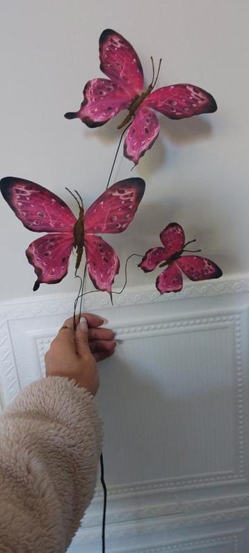 Roze Silk-ka Vlindertak - 65cm - 3 Vlinders beschikbaar voor biedingen