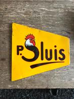 Blikken Reclamebord P.sluis voer boederij kippen haan, Verzamelen, Merken en Reclamevoorwerpen, Ophalen of Verzenden, Gebruikt