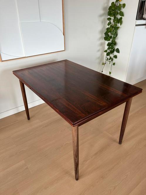 Deens design vintage eettafel | palissander | uitschuifbaar, Huis en Inrichting, Tafels | Eettafels, Zo goed als nieuw, 50 tot 100 cm