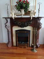 Klassieke Schouw met elektrische haard, Ophalen, Zo goed als nieuw, Inzethaard, Elektrische haard