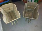 2 Houten Kruiwagens Voor Planten., Zo goed als nieuw, Hout, 30 tot 60 cm, Tuin