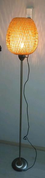Staande Ikea lamp met bamboo, Ophalen, Gebruikt, Metaal, 100 tot 150 cm