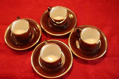 4 Delaunay espresso kopje met schotel, Verzamelen, Porselein, Kristal en Bestek, Zo goed als nieuw, Kop en/of schotel, Porselein