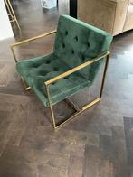 Westwing fauteuil Manhattan (donkergroen met goud frame), Huis en Inrichting, Ophalen, Zo goed als nieuw, Metaal, Eén