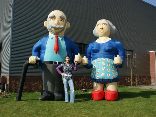 Abraham en Sarah opblaasfiguren/inflatable te huur, Hobby en Vrije tijd, Feestartikelen | Verhuur, Zo goed als nieuw, Abraham of Sarah