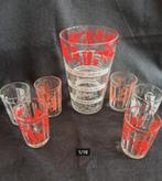 Vintage 1960s Cocktail Recipe Pint Glass & 6 serving glasses, Antiek en Kunst, Ophalen of Verzenden