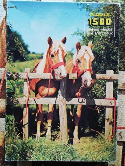 Puzzel 1500 stukjes: Paarden, Hobby en Vrije tijd, Denksport en Puzzels, Gebruikt, Legpuzzel, 500 t/m 1500 stukjes, Ophalen of Verzenden