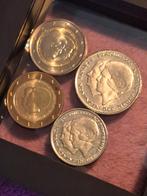 Dubbelportretset 2014 UNC 4 munten + Proof gulden 2001, Postzegels en Munten, Zilver, Koningin Beatrix, Losse munt, Verzenden