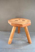 Vintage krukje hout 3 - poot octogonaal / antiek melkkrukje., Ophalen of Verzenden, Zo goed als nieuw, Hout