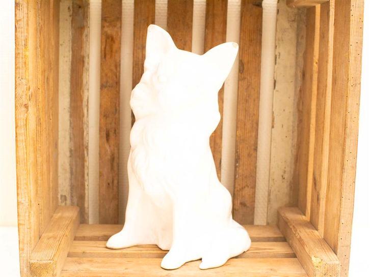 porseleinen beeld van een hondje 31943, Verzamelen, Beelden en Beeldjes, Gebruikt, Dier, Ophalen of Verzenden