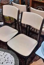 Vintage stoelen set, Ophalen, Gebruikt, Wit, Seventies