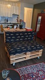 Palletbank met kussens, Huis en Inrichting, Ophalen, Driepersoons, 75 tot 100 cm, Zo goed als nieuw