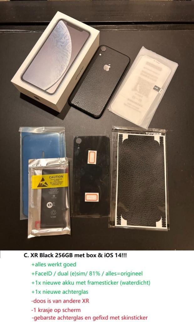 Apple iPhone XR 256GB Zwart (FaceID=ok/81%akku/iOS14,8/back, Telecommunicatie, Mobiele telefoons | Apple iPhone, Gebruikt, 256 GB