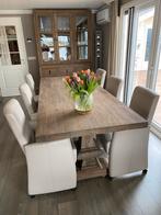 Luxe crème lederen eetkamerstoelen (6), Huis en Inrichting, Stoelen, Ophalen, Zo goed als nieuw