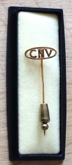 DRAAGSPELD: CNV MET PUNTBEVEILIGER – GOUD OF VERGULD, Ophalen of Verzenden, Nieuw, Overige onderwerpen, Speldje of Pin