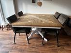 Mooie landelijke eettafel van oa steigerhout te koop, Ophalen, Landelijk warm, Vierkant, Zo goed als nieuw