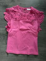 Dames shirt roze met kant, Ophalen of Verzenden, Zo goed als nieuw, Korte mouw, Roze