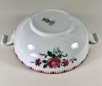 Digoin Sarreguemines Yvette soupière met roze / rode bloemen, Antiek en Kunst, Ophalen of Verzenden
