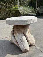 Tuin bijzettafel, Tuin en Terras, Tuintafels, Ophalen, Zo goed als nieuw, Rond, Hout