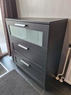 Te koop zwarte lade kast Ikea met 3 lades, Ophalen, Gebruikt, 50 tot 100 cm, Glas