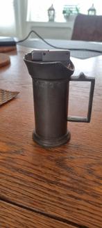 Antieke tinnen/pewter tafelaansteker. Gesigneerd., Ophalen of Verzenden