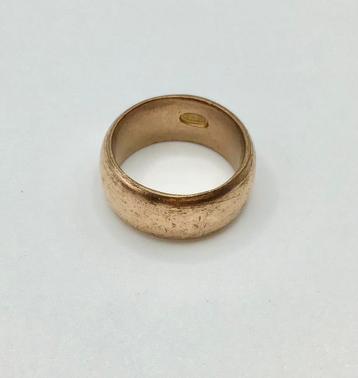 Vintage ring rose goud 9 karaat gemerkt met klaver en TH beschikbaar voor biedingen