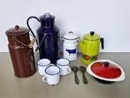 lot vintage emaille melkbus melkkan email bekers lepels pan, Antiek en Kunst, Ophalen of Verzenden