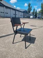 Vontage fauteuil jaren 50 60 met hardhouten armleuningen, Ophalen, ,, Zo goed als nieuw, ,