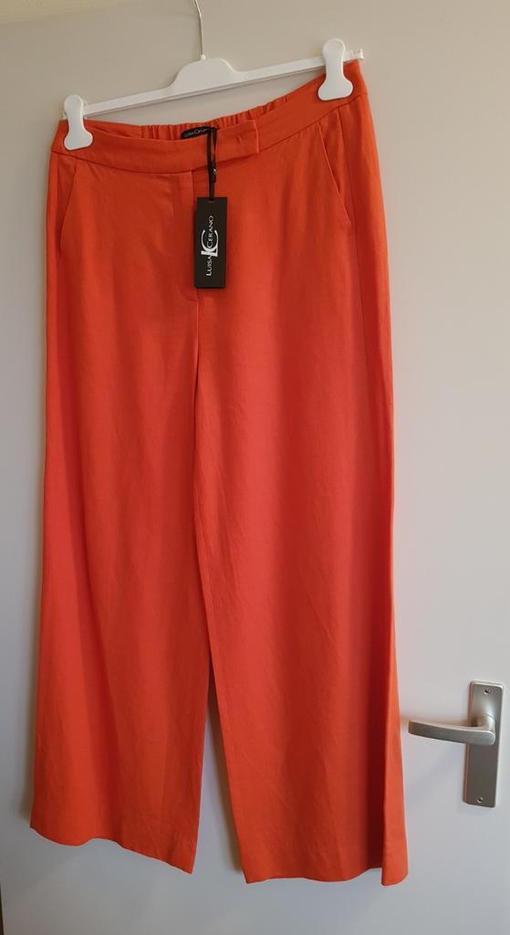 Luisa Cerano linnen/ viscose pantalon maat 40 NIEUW!, Kleding | Dames, Broeken en Pantalons, Nieuw, Maat 38/40 (M), Oranje, Lang