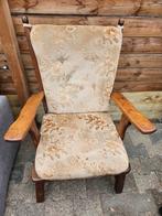 vintage rokersstoel bruin beige bloemenmotief, Ophalen