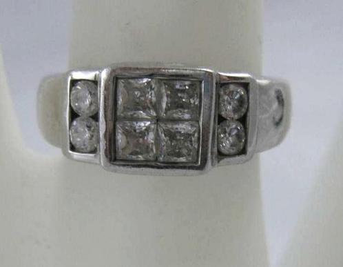 Prachtige vintage 925 ring met bergkristallen (6646-1692), Sieraden, Tassen en Uiterlijk, Ringen, Zo goed als nieuw, Dame of Heer