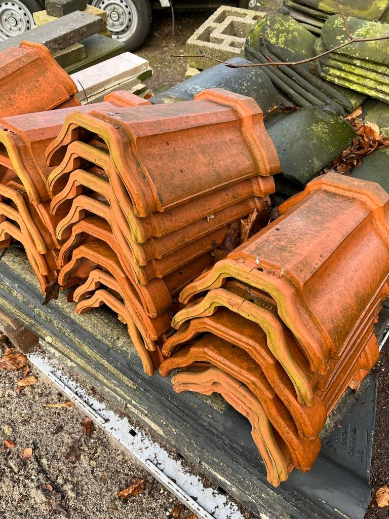 Vlakke Mulden Dakpannen - Gebruikt, Doe-het-zelf en Verbouw, Dakpannen en Dakbedekking, Zo goed als nieuw, Dakpannen, Steen of Klei