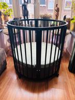 Zwarte ronde baby box, Ophalen, In hoogte verstelbaar, Rond, Box