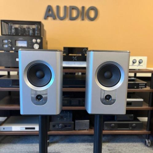 AudioSolutions BL2 monitor speakerset silver grey (occasion), Audio, Tv en Foto, Luidsprekers, Zo goed als nieuw, Front, Rear of Stereo speakers