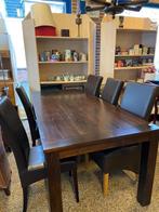 Tafel met 5 stoelen, Huis en Inrichting, Tafels | Eettafels, Ophalen, Gebruikt, 150 tot 200 cm, 200 cm of meer