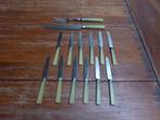 12 vintage ontbijtmessen en vleesmes en –vork, Pradel