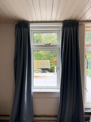 Verduisterende gordijnen staalblauw 180x228 cm beschikbaar voor biedingen