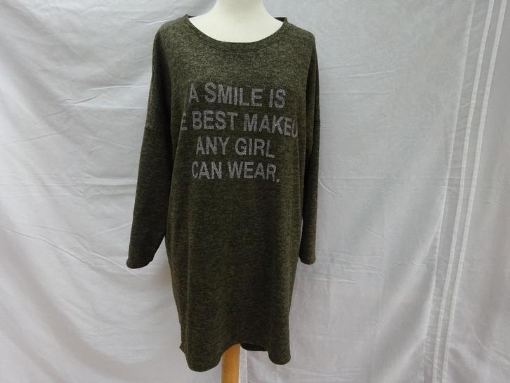 Groene stretch trui - maat XXL, Kleding | Dames, Jassen | Winter, Zo goed als nieuw, Maat 46/48 (XL) of groter, Groen, Verzenden