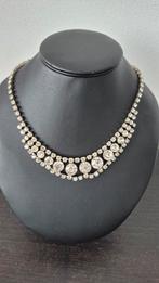 Vintage strass ketting zeer mooi, Sieraden, Tassen en Uiterlijk, Kettingen, Ophalen of Verzenden, Zo goed als nieuw, Zilver, Overige materialen